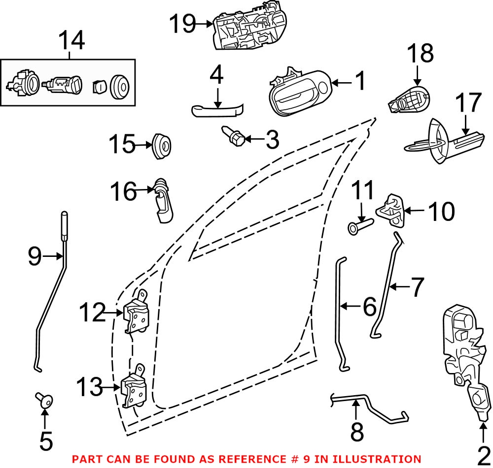 Genuine Dodge 1GD95SZ6AB - Door Lock Knob (Front Left)