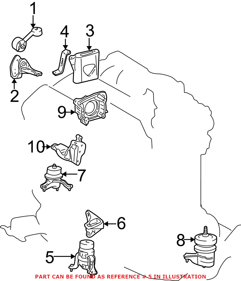Genuine Toyota 1236020130 - Engine Mount (Front)