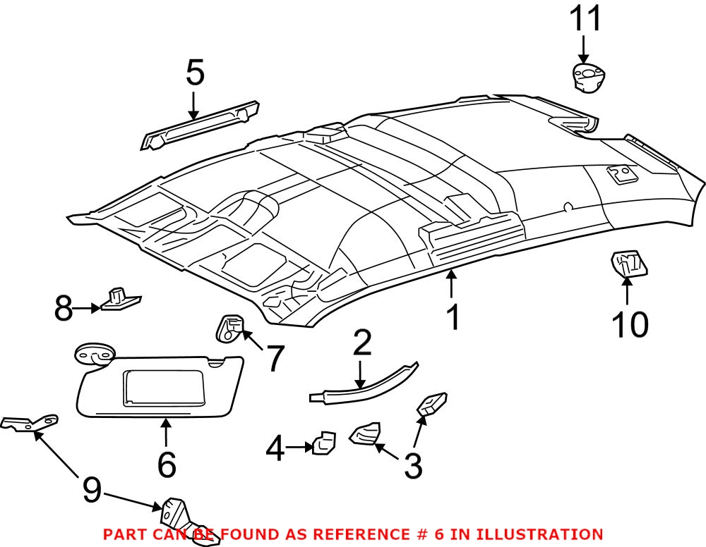 Genuine Dodge 1MA01XDVAC - Sun Visor (Left)