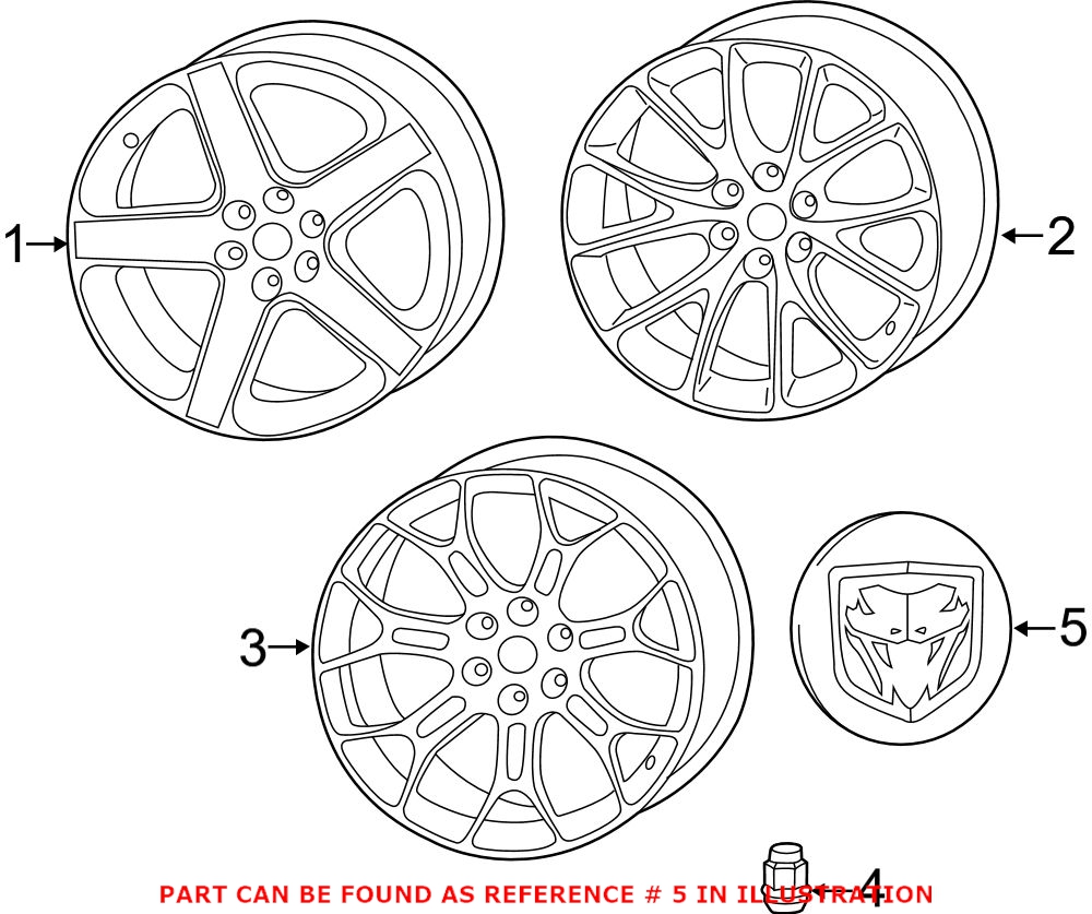 Genuine Dodge 1UP65AAAAA - Wheel Cap