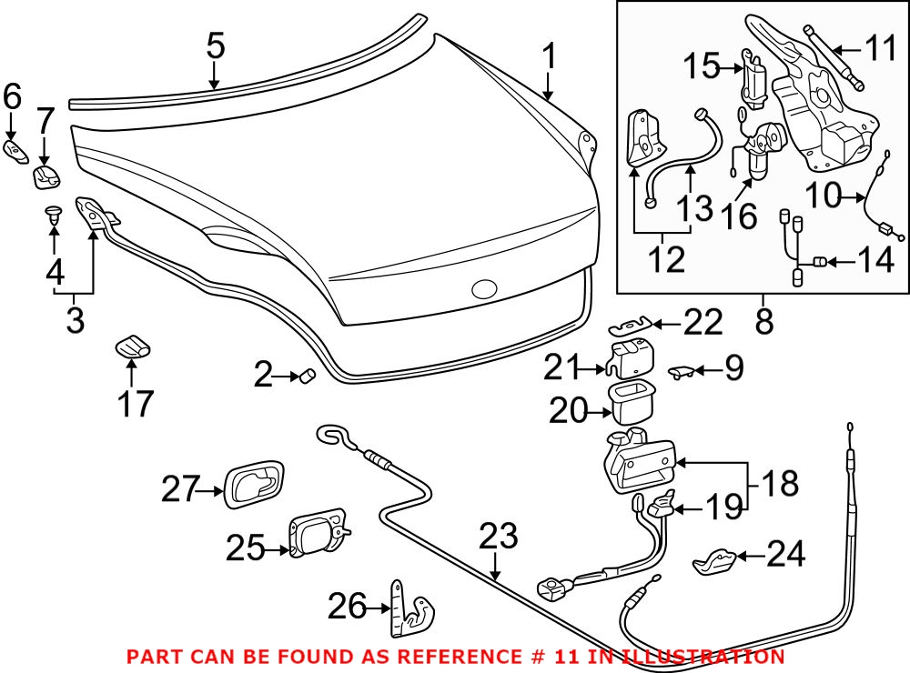 Genuine Lexus 6453024052 - Deck Lid Lift Support