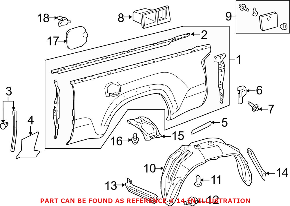 Genuine Toyota 6567404020 - Truck Bed Panel Brace (Rear Left)