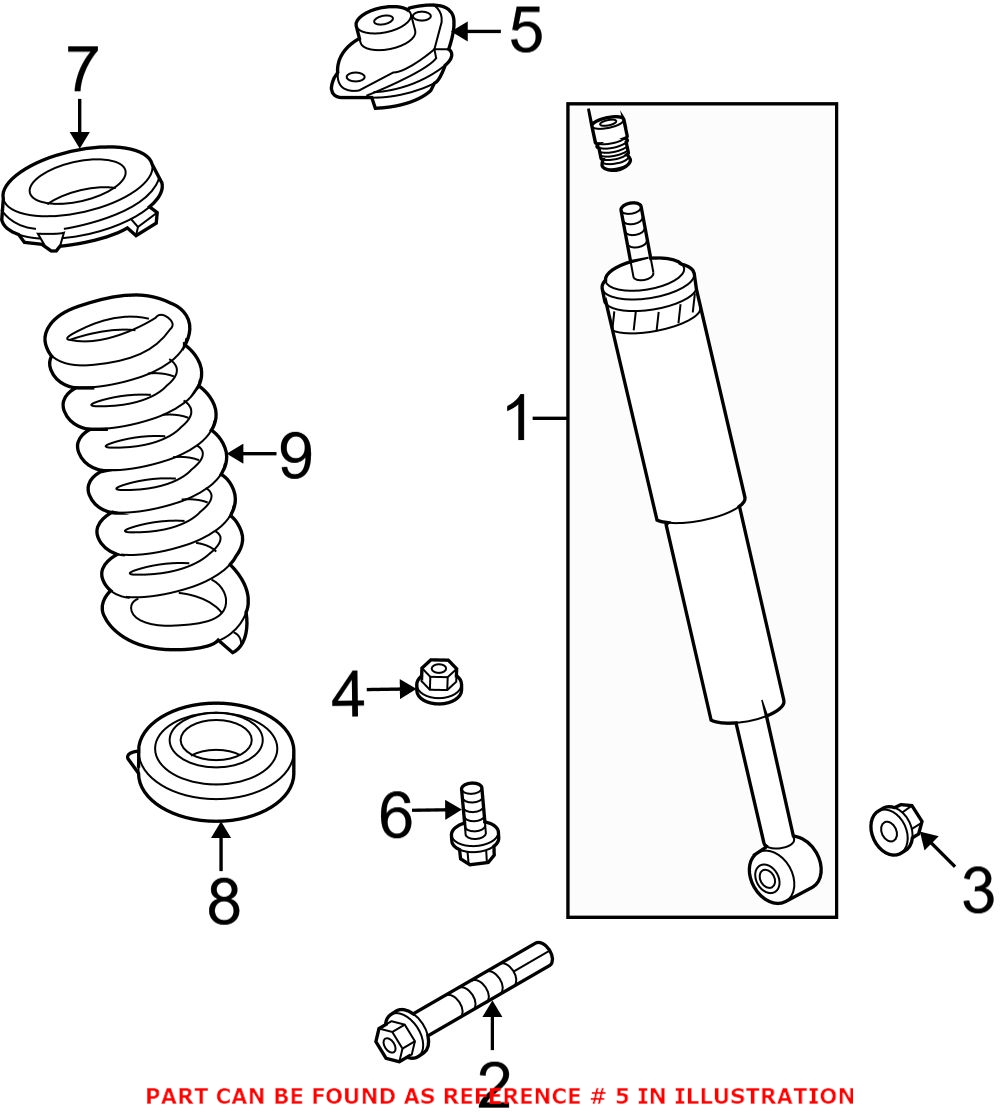 Genuine Dodge 68042668AC - Suspension Shock Absorber Mount (Rear)