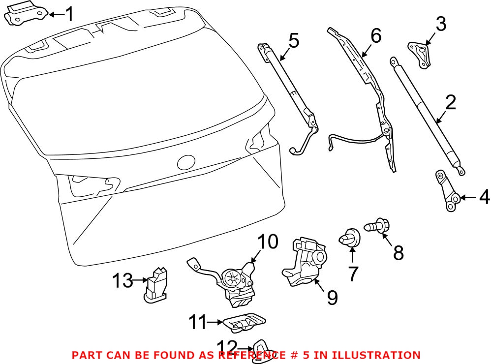 Genuine Lexus 6892079019 - Hatch Lift Support (Left)