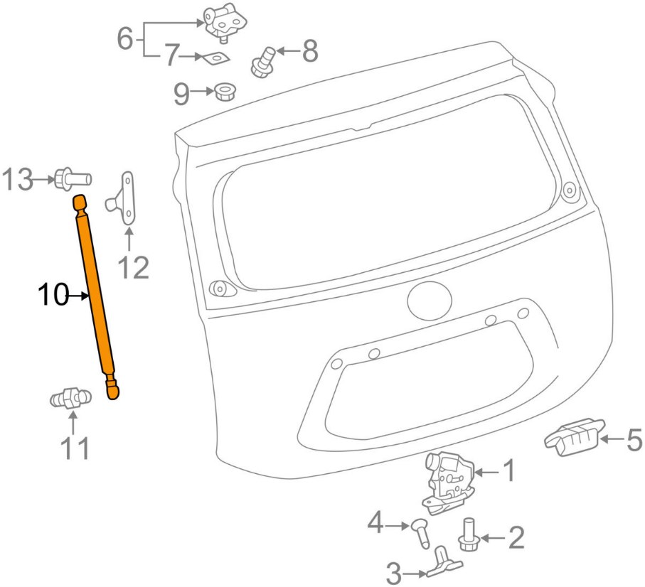 Genuine Toyota 6896052360 - Hatch Lift Support (Left)