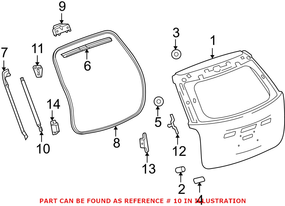 Genuine Chevrolet 84131447 - Hatch Lift Support (Left)