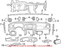 Genuine Dodge 1VM62DX9AB - Dashboard Air Vent (Center Right)